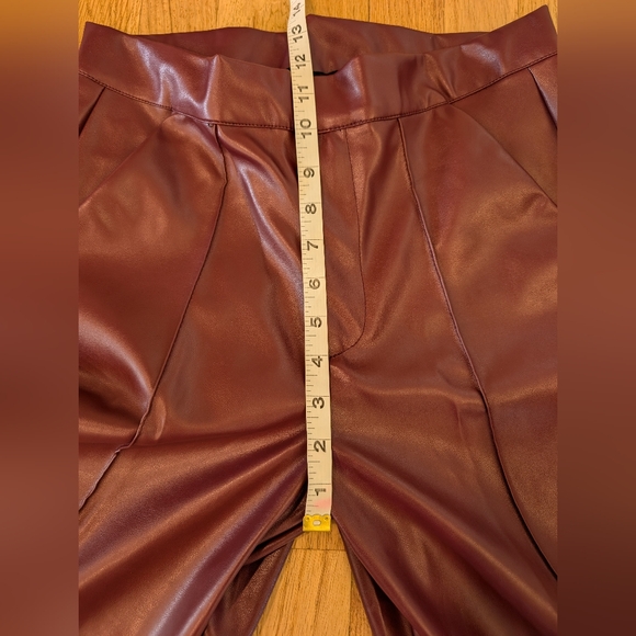 SOHO Apparel Burgundy Faux Leather Pants Women’s Medium - NWT - Picture 9 of 16